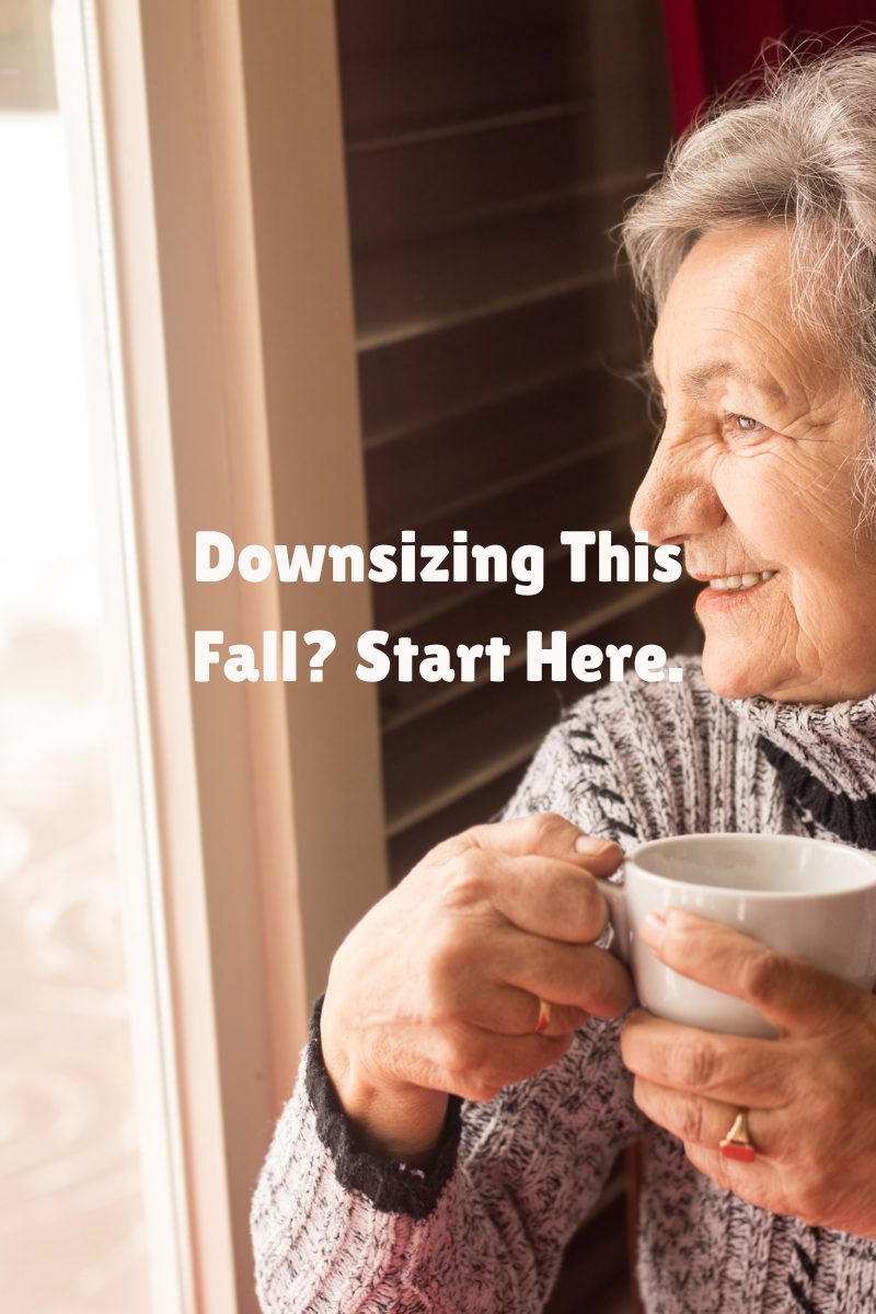 Older woman enjoying coffee by a window, symbolizing comfort and reflection during a home downsizing journey in Upstate South Carolina.